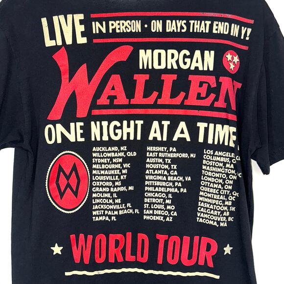 Morgan Wallen One Night At A Time World Tour T-Shirt Size Medium *Altered* - Picture 6 of 9